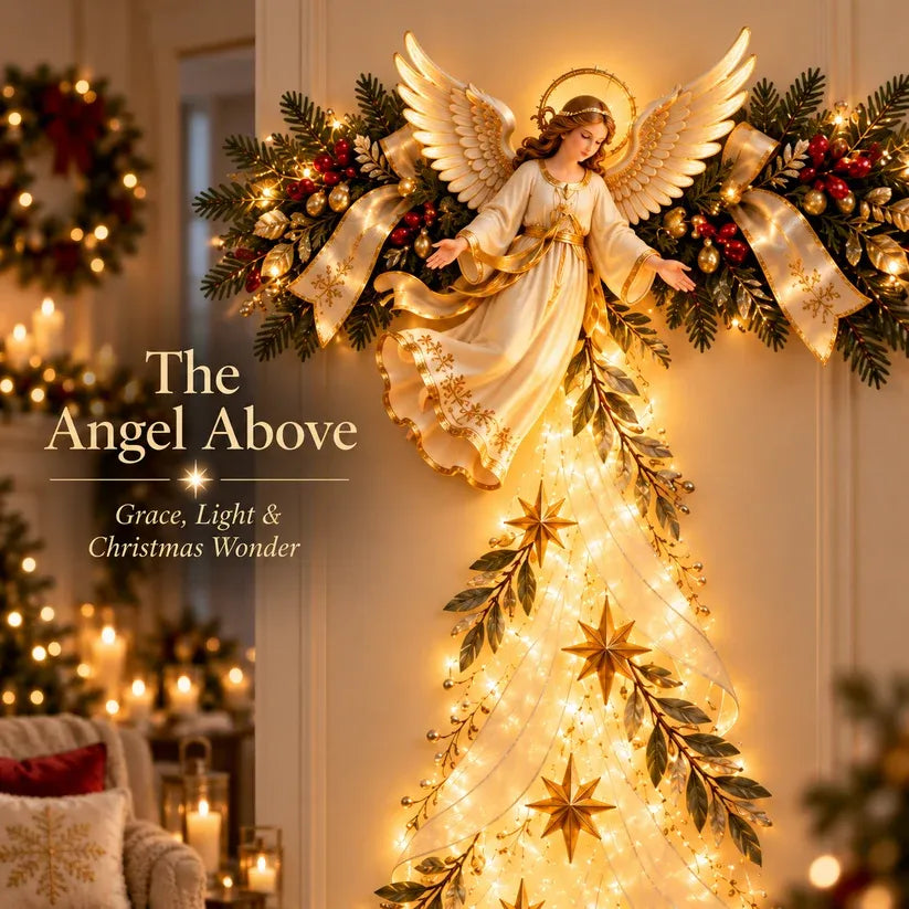 ✨ Christmas Angel Shepherd Wall Art with LED Lights – Nativity Scene Wall Decor