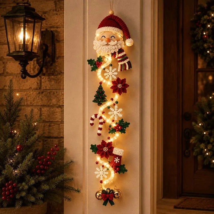 ✨Merry Cascade Glowing Christmas Door Hanger | Festive Lighted Front Door Decor