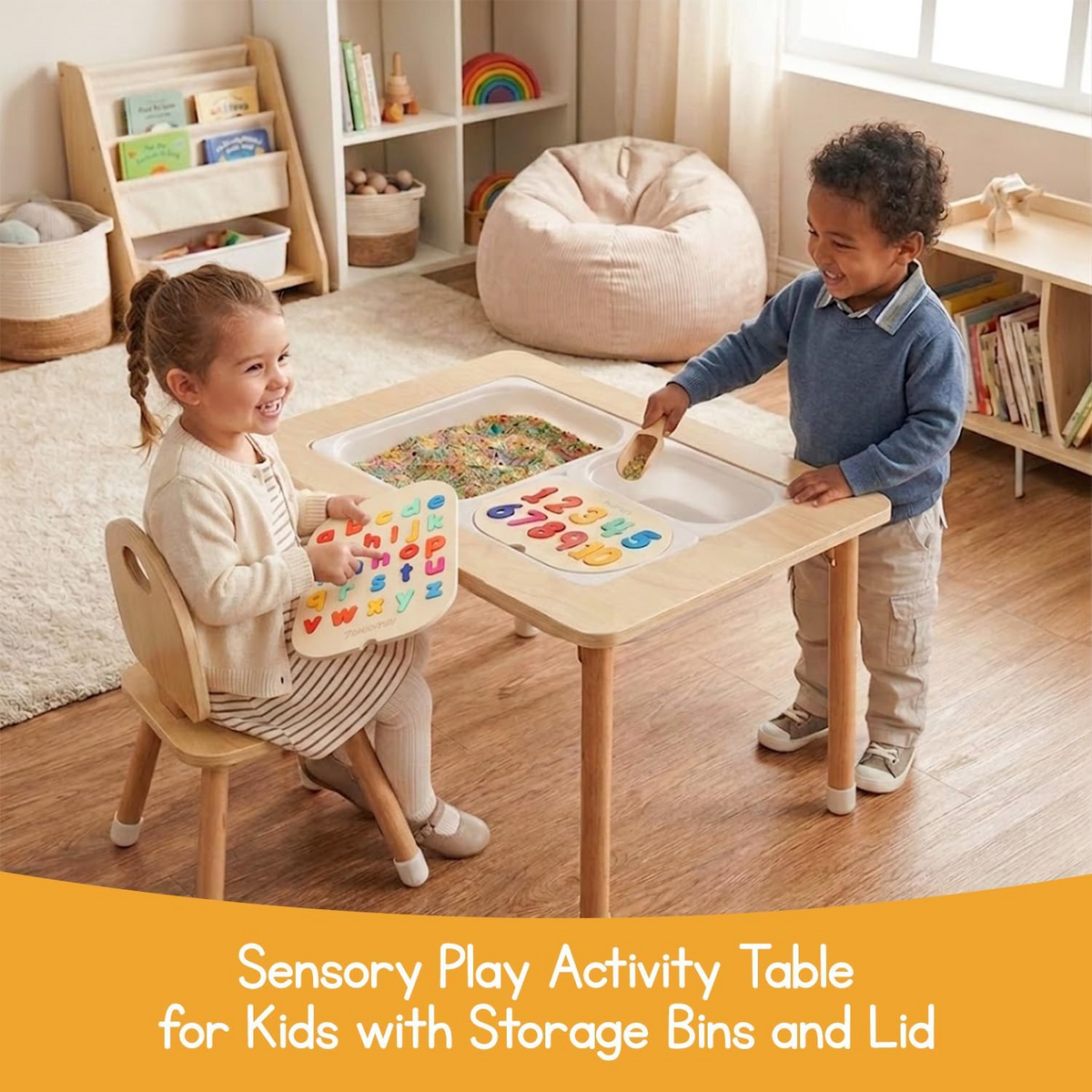 🎨4-in-1 Foldable Sensory Play Table