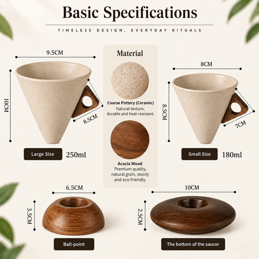 ☕ Artisan Ceramic Coffee Cup Set – Japandi Style