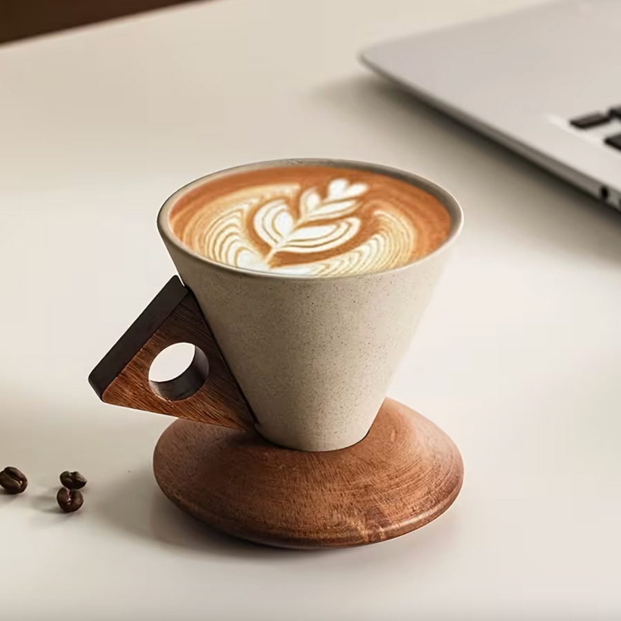 ☕ Artisan Ceramic Coffee Cup Set – Japandi Style