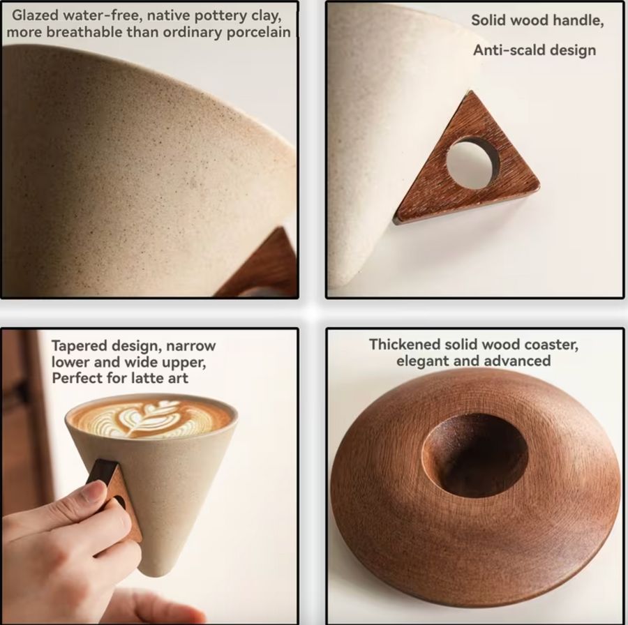 ☕ Artisan Ceramic Coffee Cup Set – Japandi Style