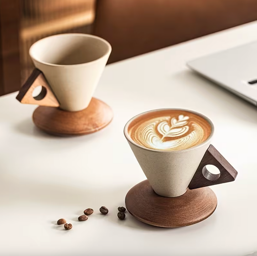 ☕ Artisan Ceramic Coffee Cup Set – Japandi Style