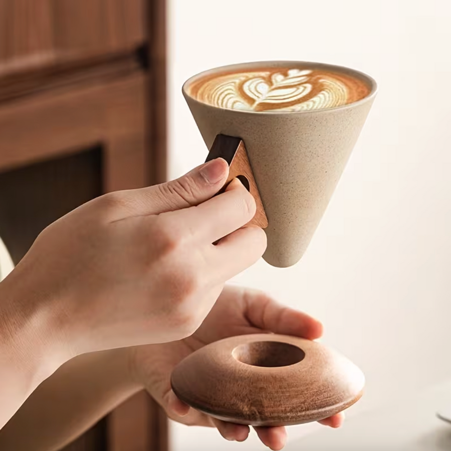☕ Artisan Ceramic Coffee Cup Set – Japandi Style
