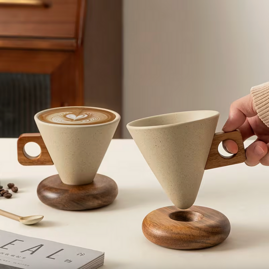 ☕ Artisan Ceramic Coffee Cup Set – Japandi Style