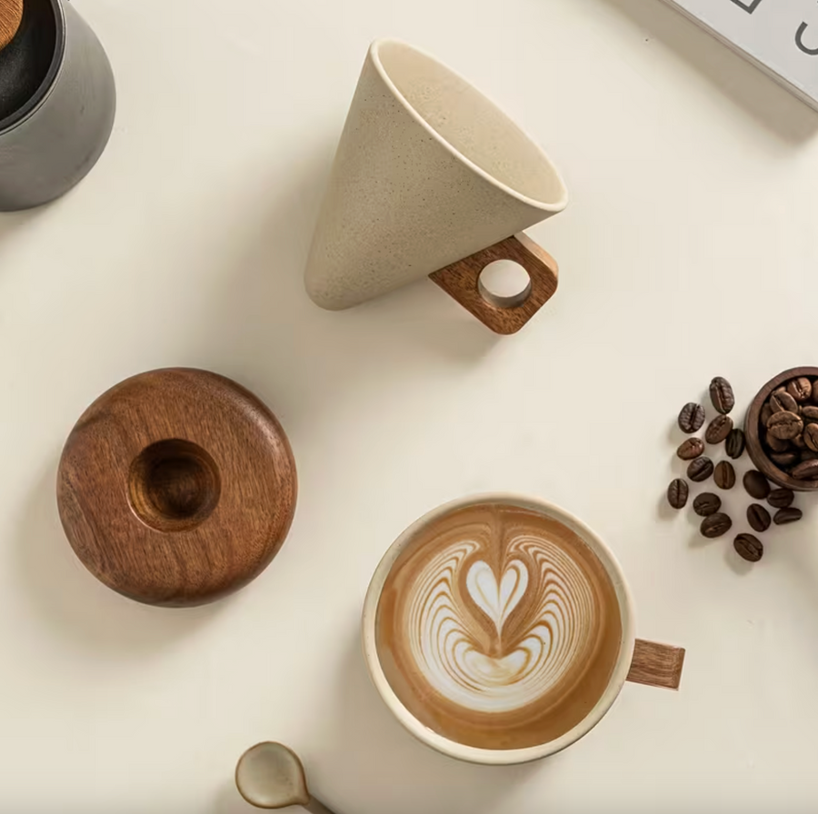 ☕ Artisan Ceramic Coffee Cup Set – Japandi Style