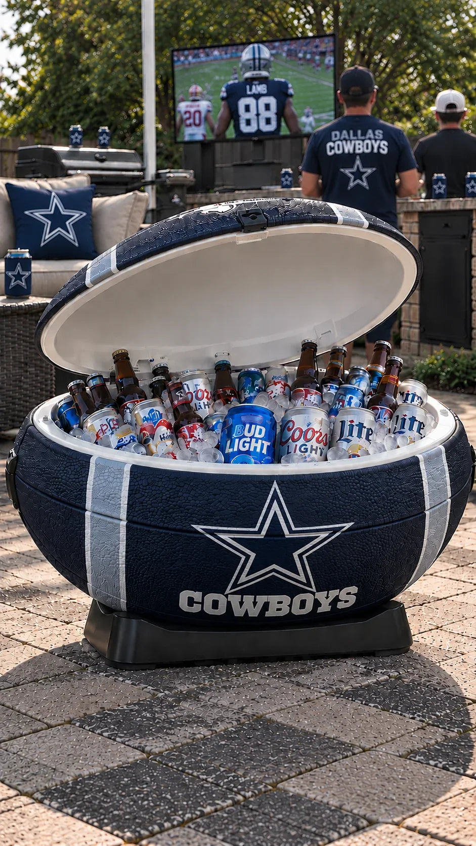 🏈 Football-Shaped Cooler – The Ultimate Game Day Drink Station