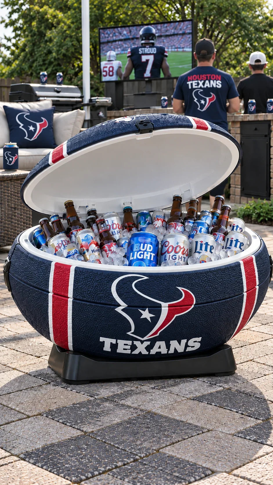 🏈 Football-Shaped Cooler – The Ultimate Game Day Drink Station