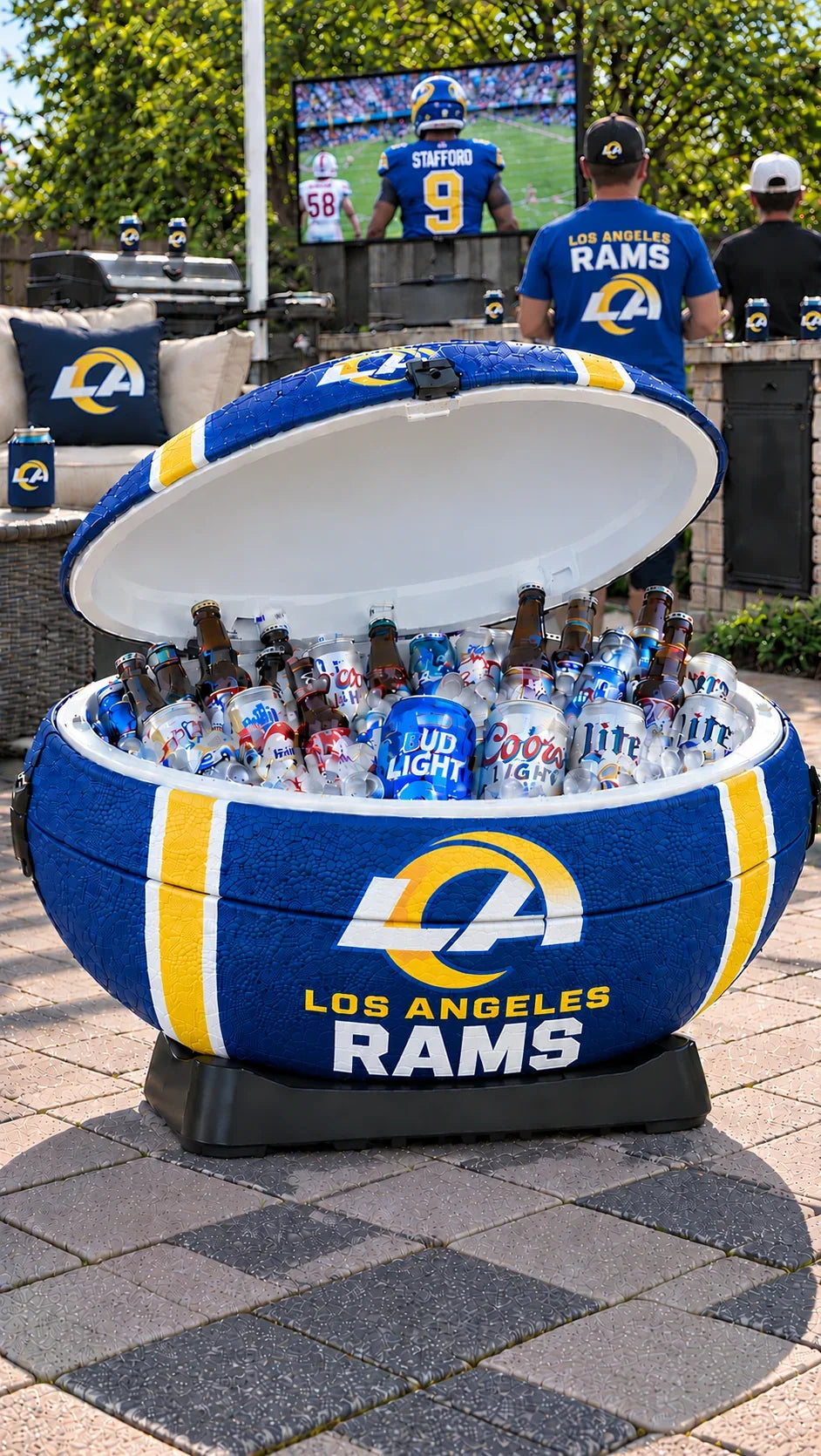 🏈 Football-Shaped Cooler – The Ultimate Game Day Drink Station