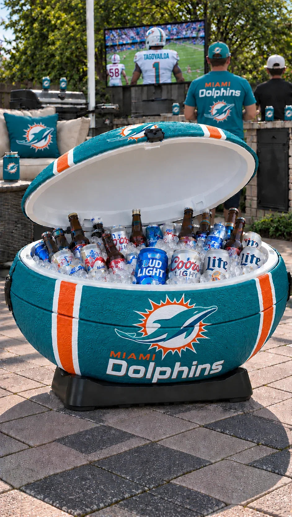🏈 Football-Shaped Cooler – The Ultimate Game Day Drink Station