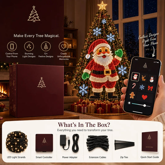 🎄 Smart LED Christmas Tree Lights – App-Controlled Holiday Display