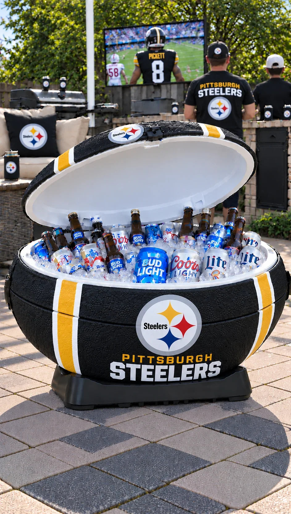 🏈 Football-Shaped Cooler – The Ultimate Game Day Drink Station