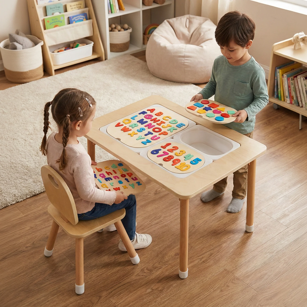 🎨4-in-1 Foldable Sensory Play Table